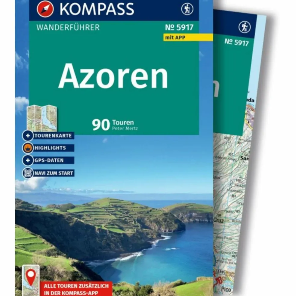 KOMPASS WANDERFÜHRER AZOREN, 90 TOUREN MIT EXTRA-TOURENKARTE - Wanderführer