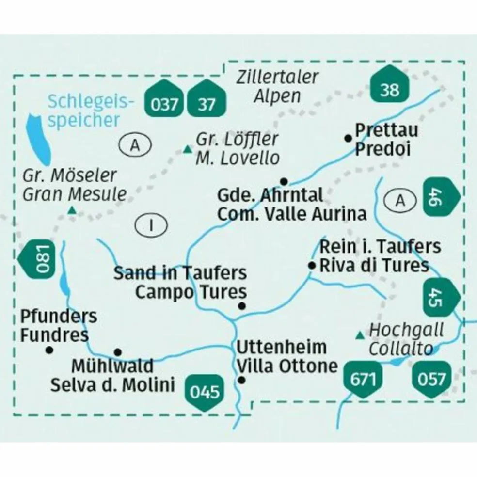 KOMPASS WANDERKARTE 082 AHRNTALER BERGE