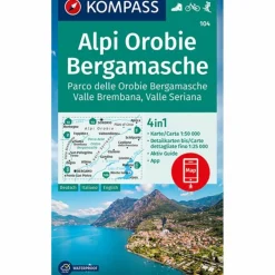 KOMPASS WANDERKARTE 104 ALPI OROBIE BERGAMASCHE 1:50000