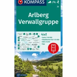 KOMPASS WANDERKARTE 33 ARLBERG, VERWALLGRUPPE 1:50.000