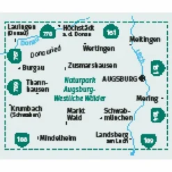 KOMPASS WANDERKARTE 162 AUGSBURG, WESTLICHE WÄLDER 1:50.000