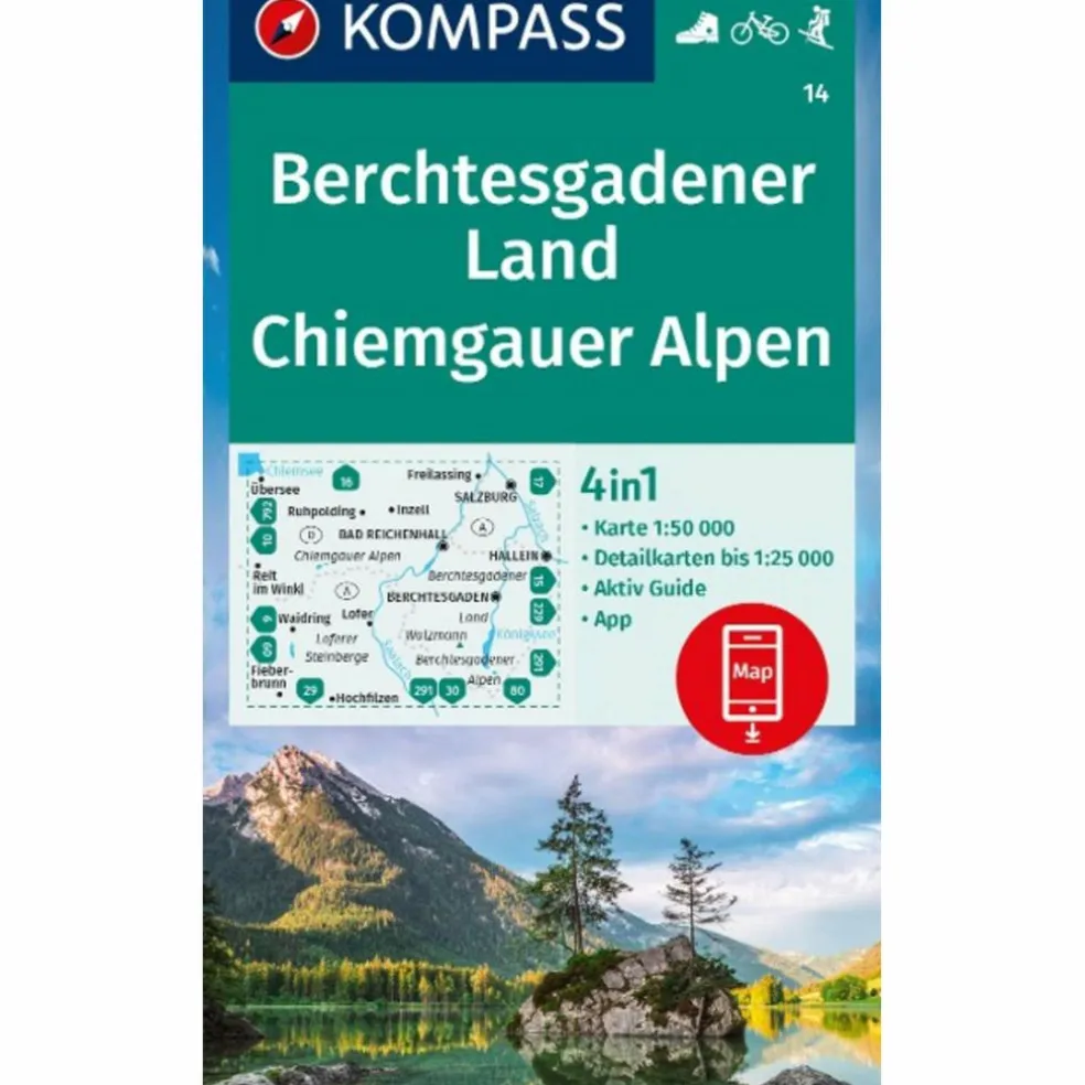 KOMPASS WANDERKARTE 14 BERCHTESGADENER LAND