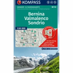 KOMPASS WANDERKARTE 93 BERNINA, VALMALENCO, SONDRIO 1:50.000