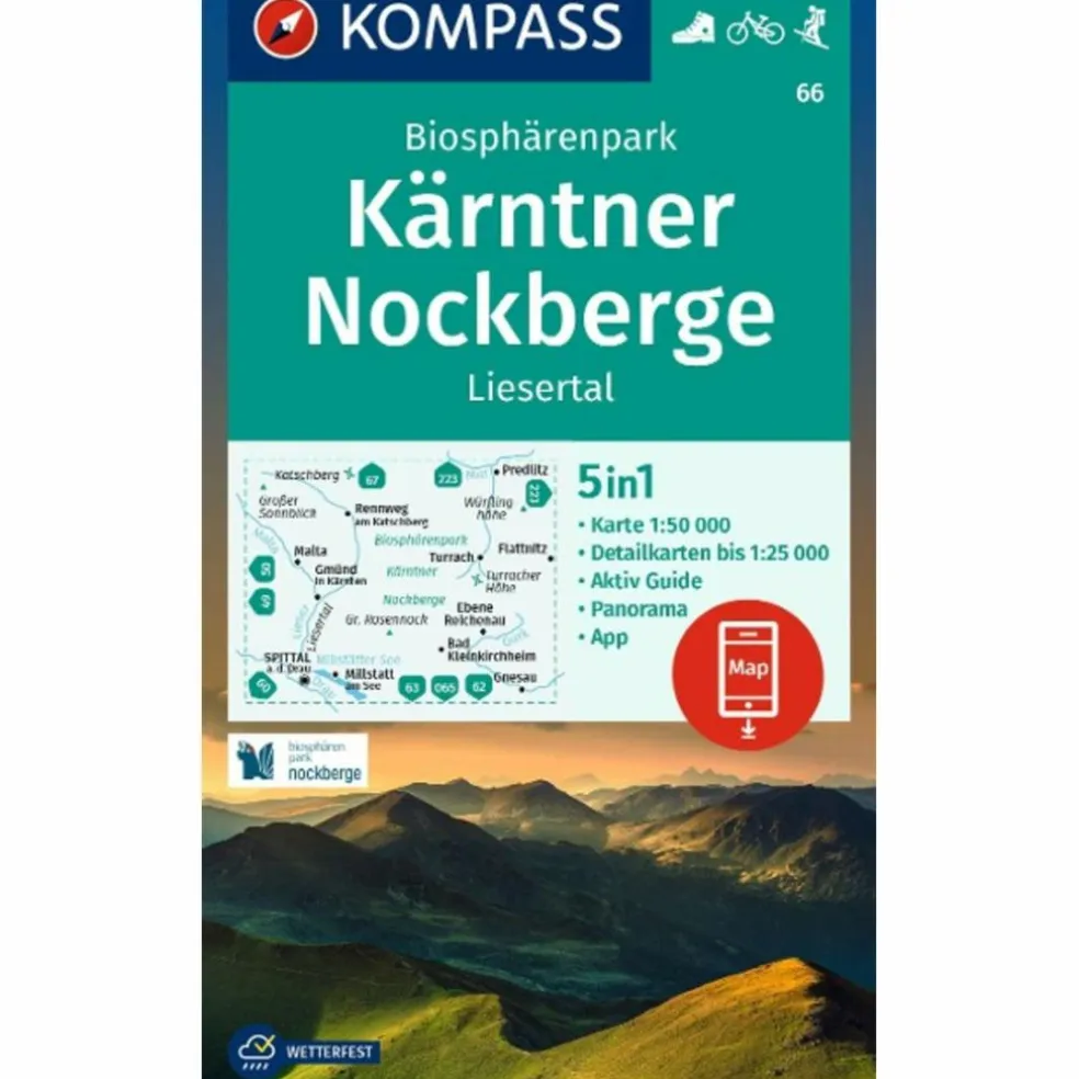 KOMPASS WANDERKARTE 66 BIOSPHÄRENPARK KÄRNTNER NOCKBERGE
