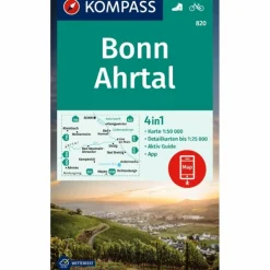 KOMPASS WANDERKARTE 820 BONN, AHRTAL 1:50.000