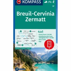 KOMPASS WANDERKARTE 87 BREUIL-CERVINIA, ZERMATT 1:50.000