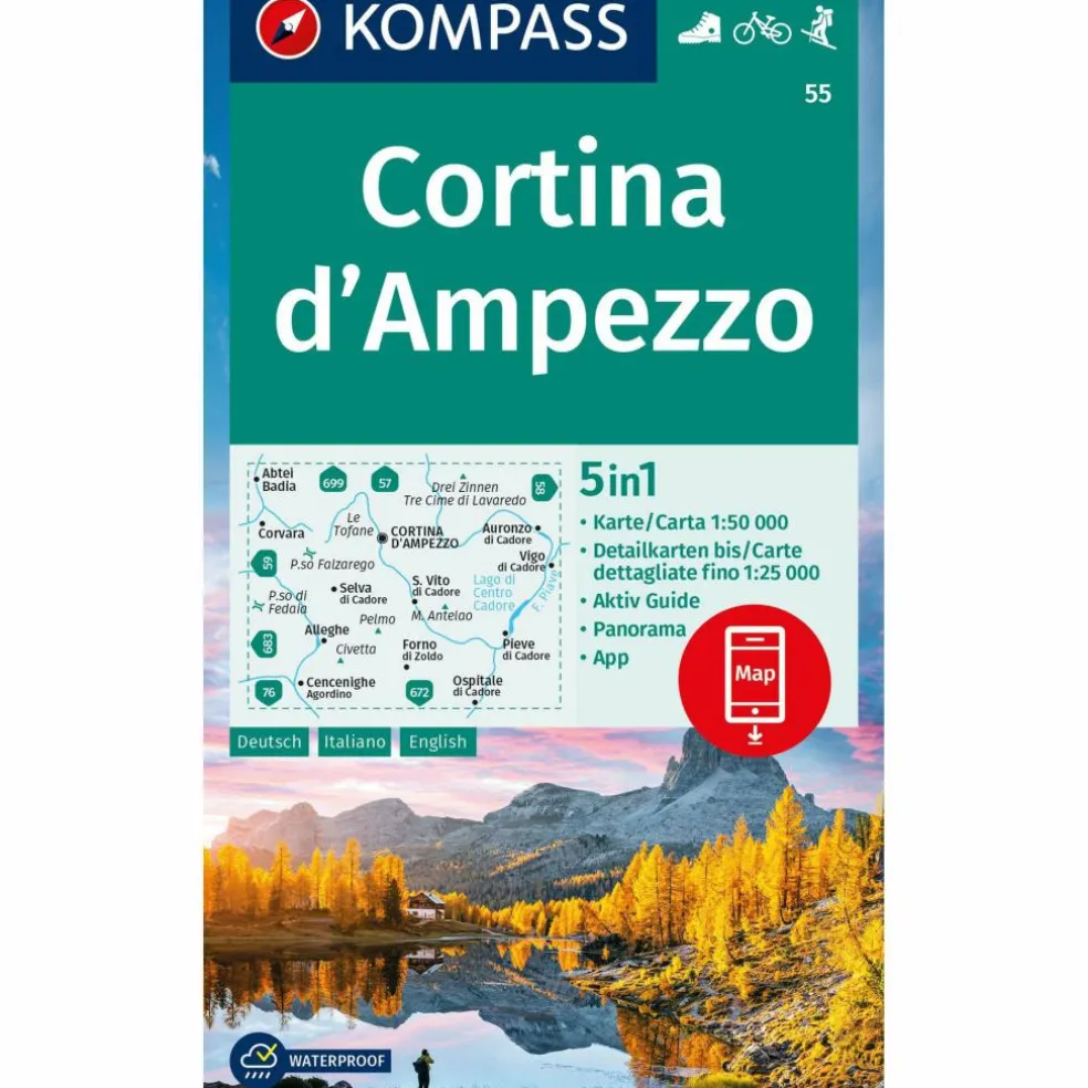 KOMPASS WANDERKARTE 55 CORTINA D'AMPEZZO