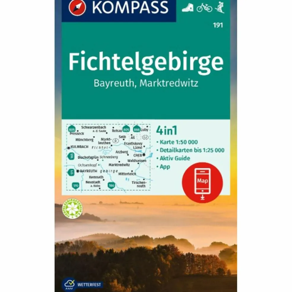 KOMPASS WANDERKARTE 191 FICHTELGEBIRGE, BAYREUTH