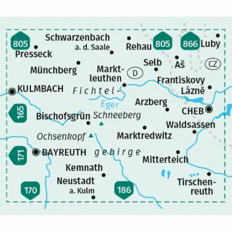 KOMPASS WANDERKARTE 191 FICHTELGEBIRGE, BAYREUTH