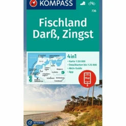 KOMPASS WANDERKARTE 736 FISCHLAND, DARß, ZINGST 1:50.000