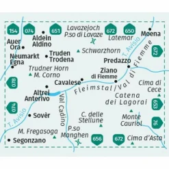 KOMPASS WANDERKARTE 655 FLEIMSTAL / VAL DI FIEMME