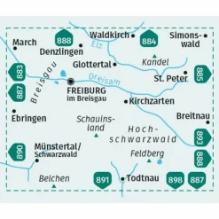 KOMPASS WANDERKARTE 889 FREIBURG UND UMGEBUNG