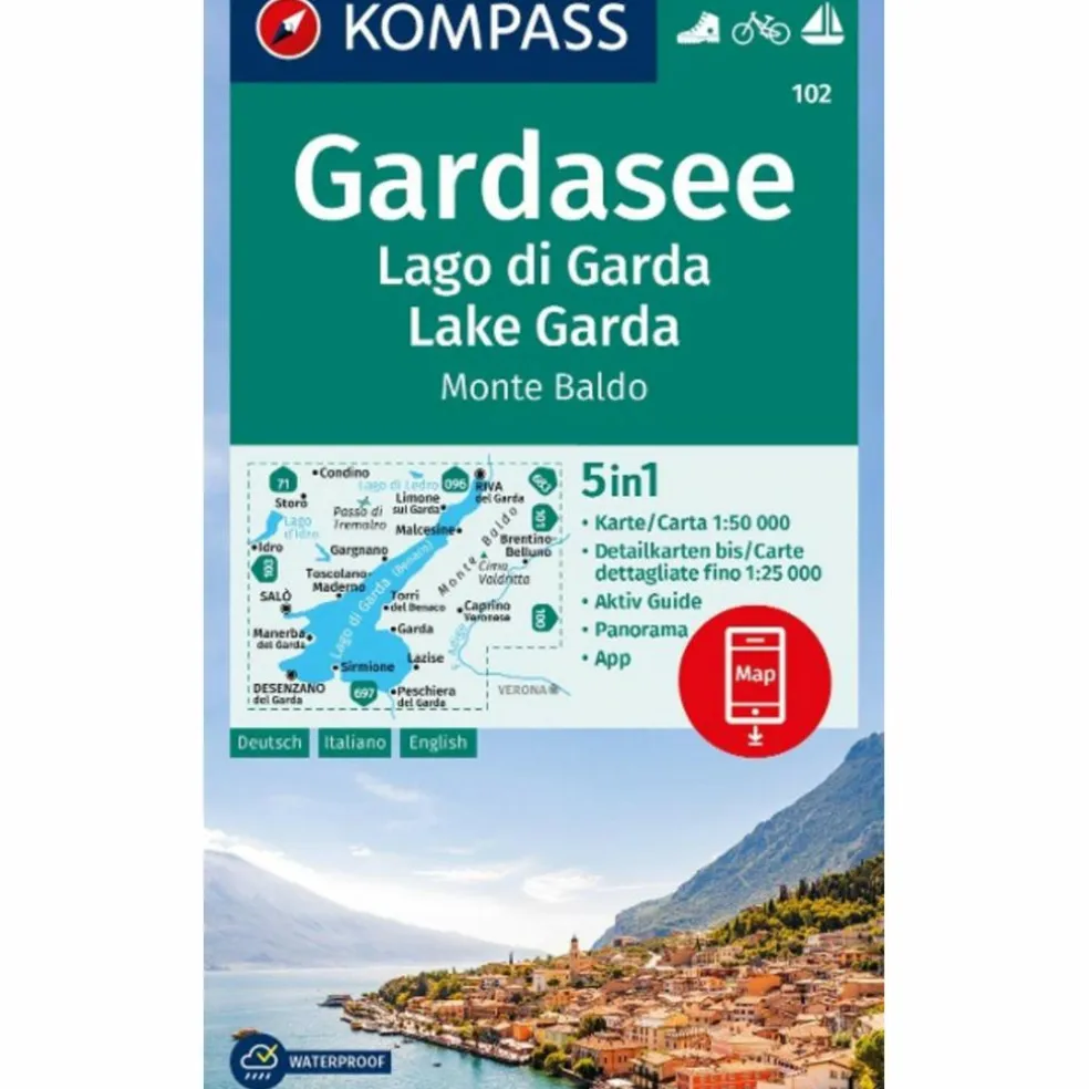 KOMPASS WANDERKARTE 102 GARDASEE
