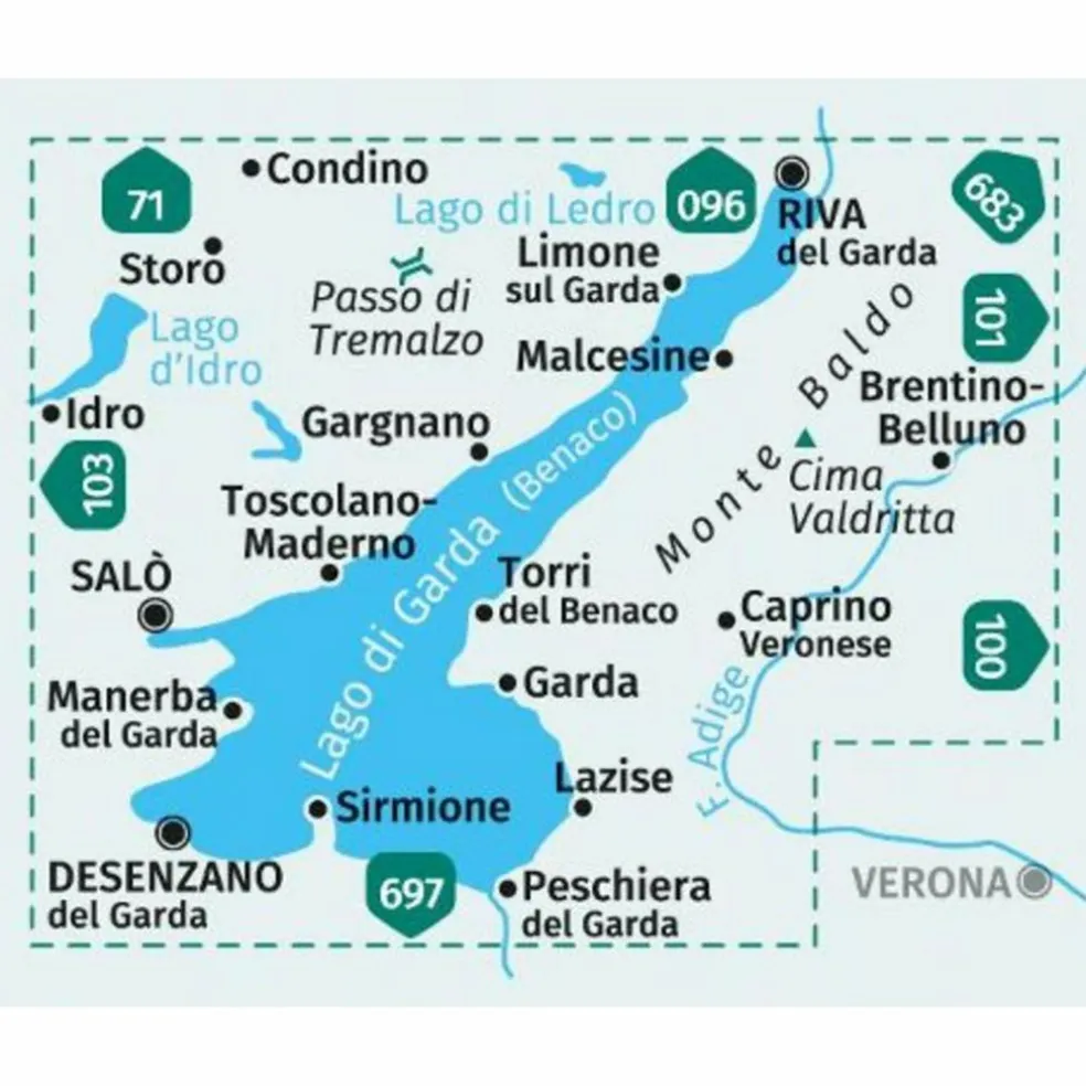 KOMPASS WANDERKARTE 102 GARDASEE