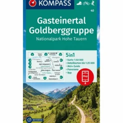 KOMPASS WANDERKARTE 40 GASTEINERTAL, GOLDBERGGRUPPE