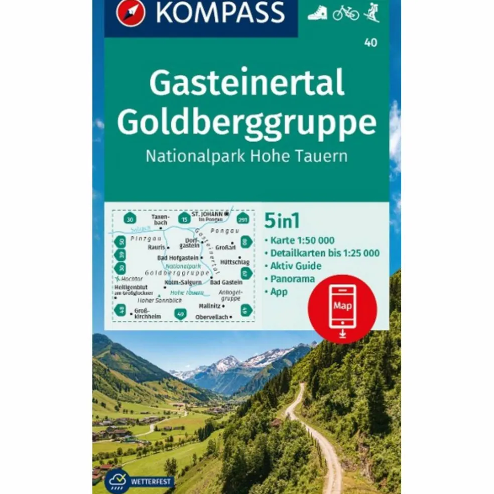 KOMPASS WANDERKARTE 40 GASTEINERTAL, GOLDBERGGRUPPE