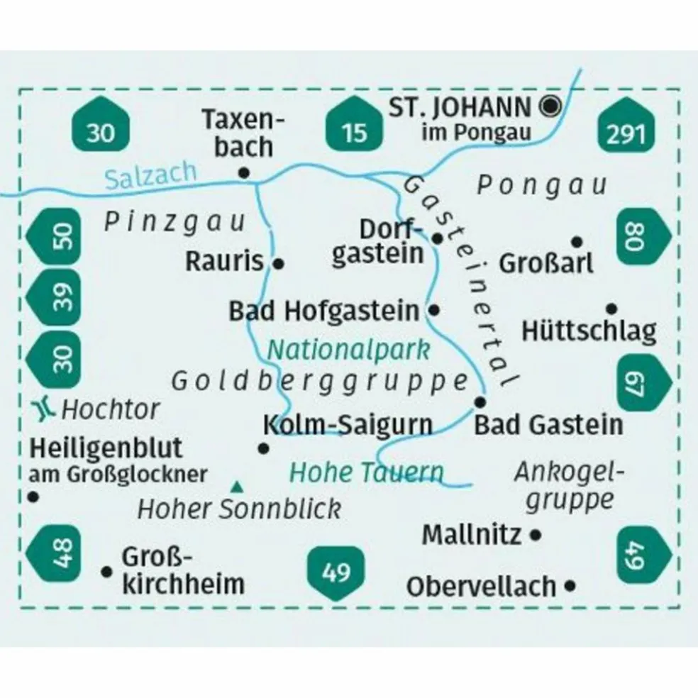 KOMPASS WANDERKARTE 40 GASTEINERTAL, GOLDBERGGRUPPE