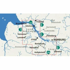 KOMPASS WANDERKARTE 726 HAMBURG, ALTES LAND 1:50.000