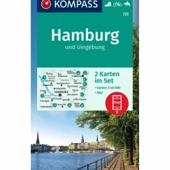 KOMPASS WANDERKARTE 725 HAMBURG UND UMGEBUNG 1:50000