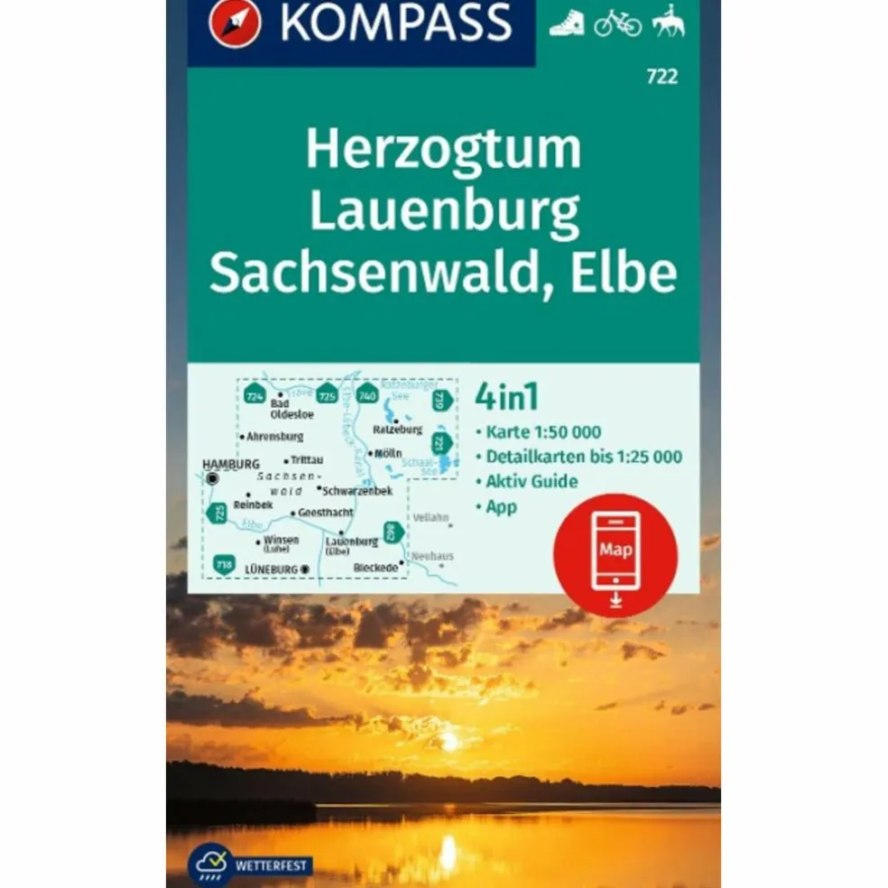 KOMPASS WANDERKARTE 722 HERZOGTUM LAUENBURG, SACHSENWALD
