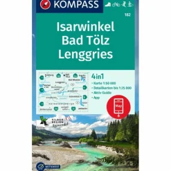 KOMPASS WANDERKARTE 182 ISARWINKEL, BAD TÖLZ, LENGGRIES