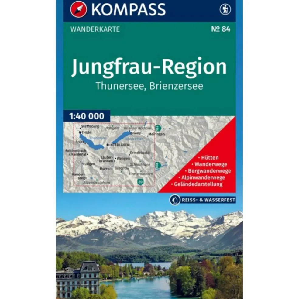 KOMPASS WANDERKARTE 84 JUNGFRAU-REGION, THUNERSEE