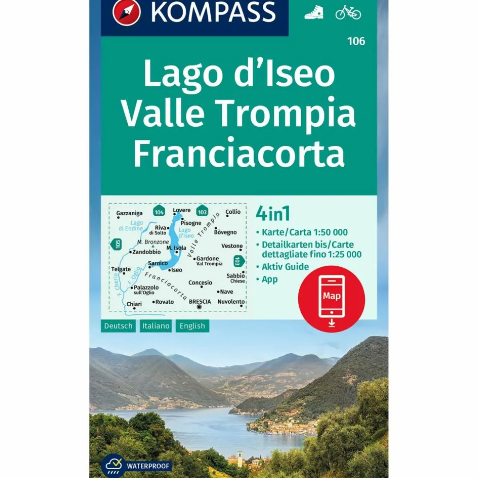 KOMPASS WANDERKARTE 106 LAGO D'ISEO, VALLE TROMPIA