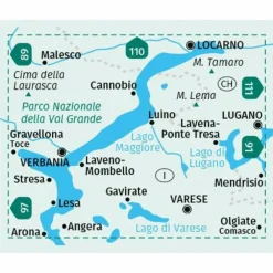 KOMPASS WANDERKARTE 90 LAGO MAGGIORE, LAGO DI VARESE