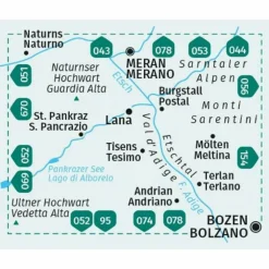 KOMPASS WANDERKARTE 054 LANA, ETSCHTAL