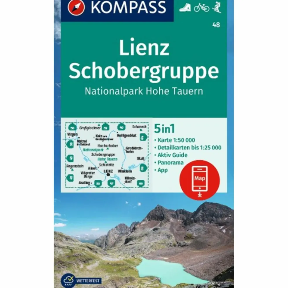 KOMPASS WANDERKARTE 48 LIENZ, SCHOBERGRUPPE, NP HOHE TAUERN
