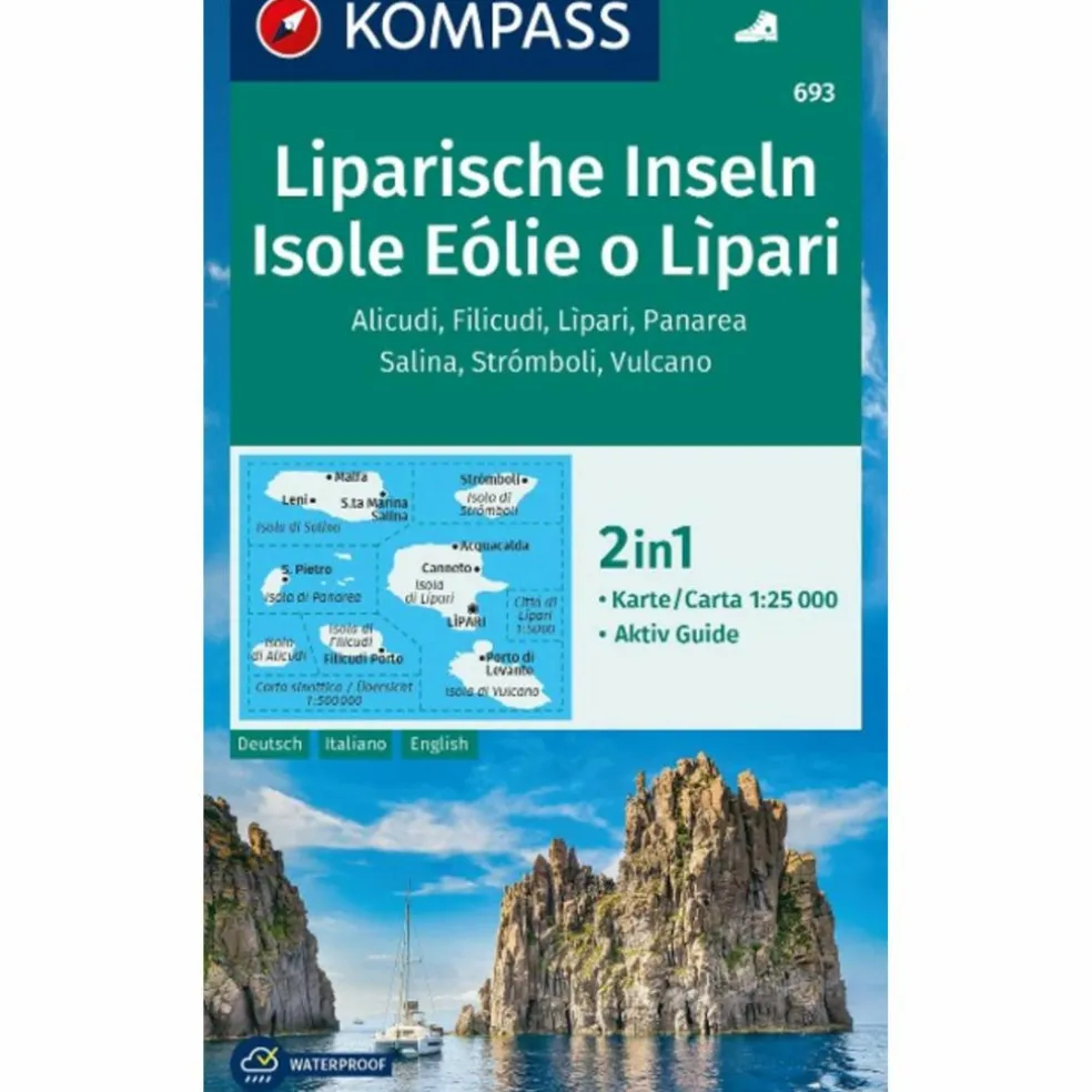 KOMPASS WANDERKARTE 693 LIPARISCHE INSELN