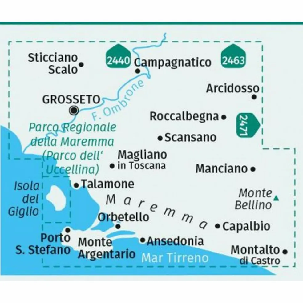 KOMPASS WANDERKARTE 2470 MAREMMA, GROSSETO, MONTE ARGENTARIO