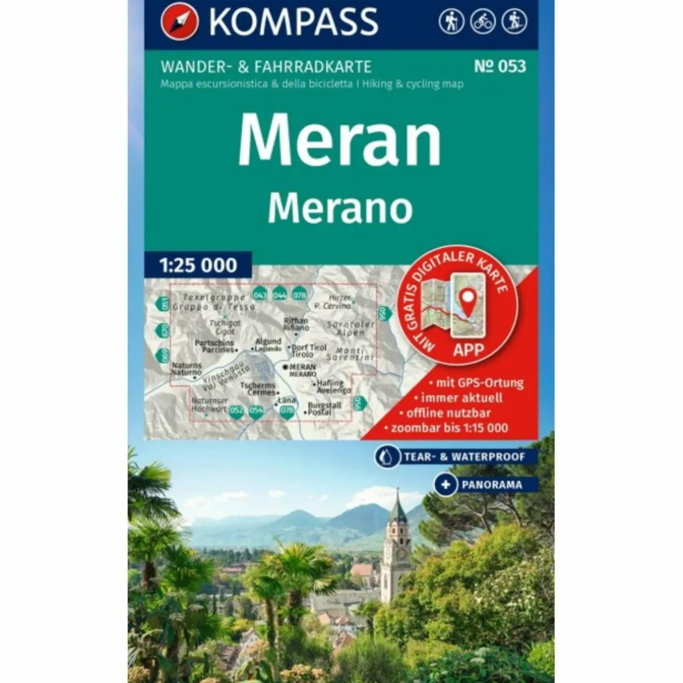 KOMPASS WANDERKARTE 053 MERAN / MERANO 1:25.000