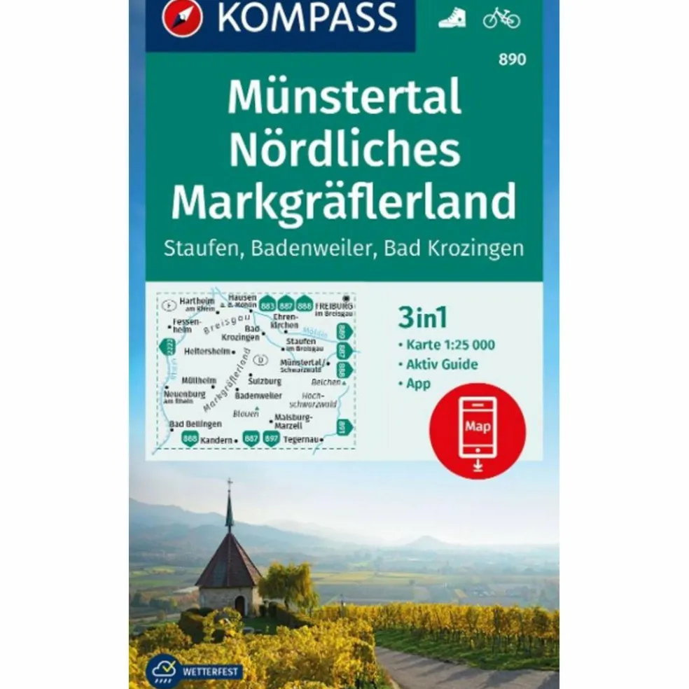 KOMPASS WANDERKARTE 890 MÜNSTERTAL, NÖRDL. MARKGRÄFLERLAND