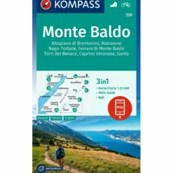 KOMPASS WANDERKARTE 129 MONTE BALDO, MALCESINE, NAGO-TORBOLE