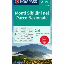 KOMPASS WANDERKARTE 2474 MONTI SIBILLINI NEL PARCO NAZIONALE