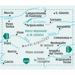 KOMPASS WANDERKARTE 2474 MONTI SIBILLINI NEL PARCO NAZIONALE