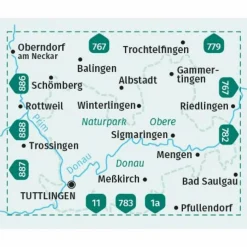 KOMPASS WANDERKARTE 781 NATURPARK OBERE DONAU - ALBSTADT