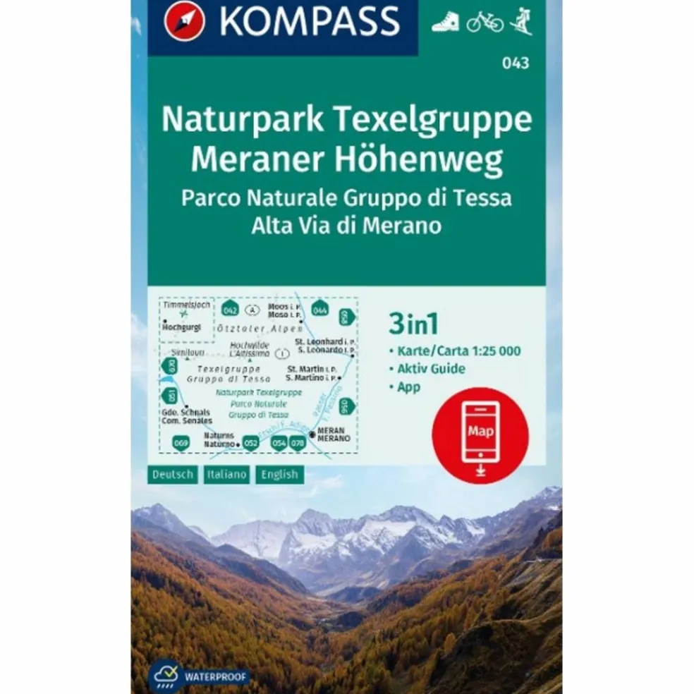 KOMPASS WANDERKARTE 043 NATURPARK TEXELGRUPPE