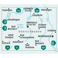 KOMPASS WANDERKARTE 782 OBERSCHWABEN NORD 1:50.000