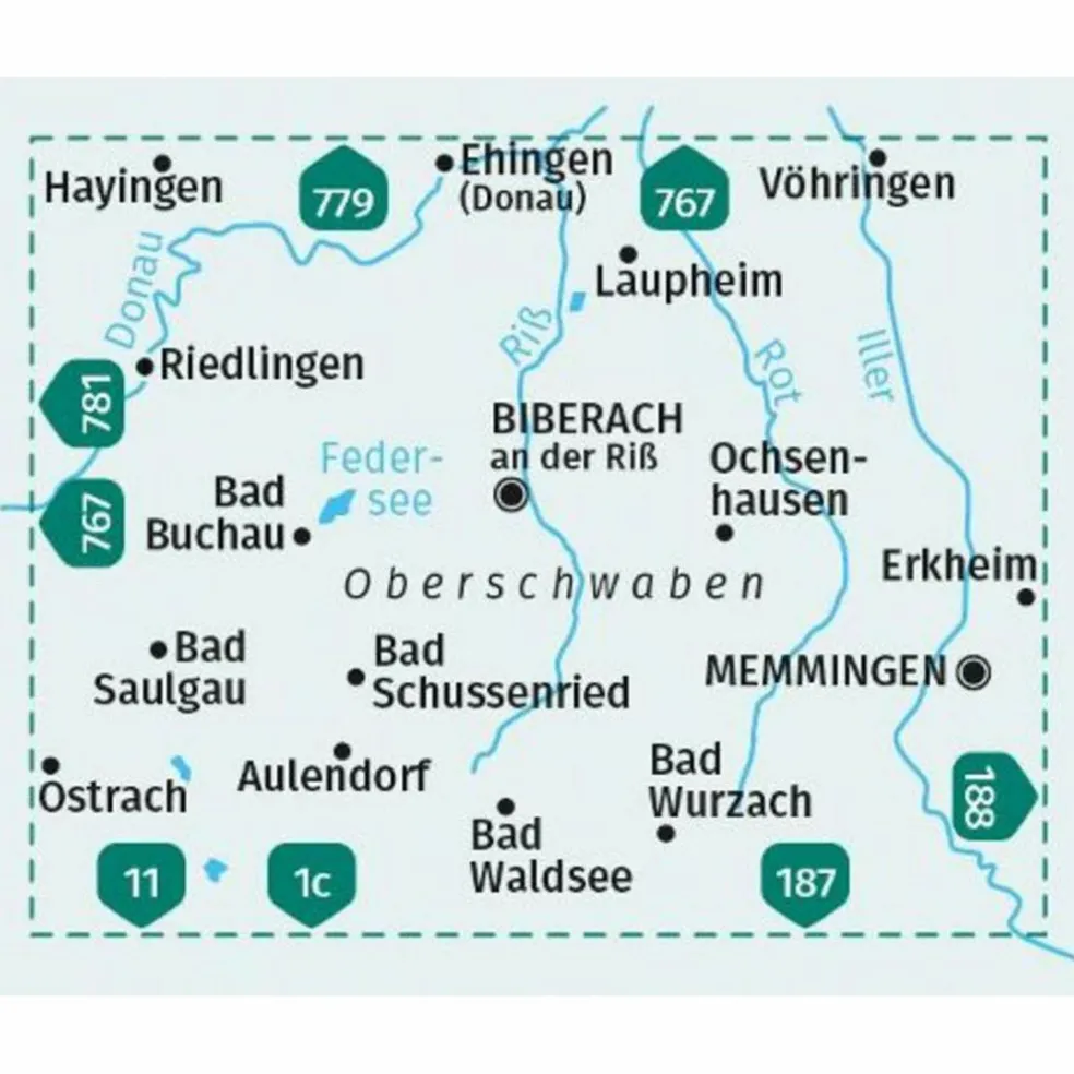 KOMPASS WANDERKARTE 782 OBERSCHWABEN NORD 1:50.000