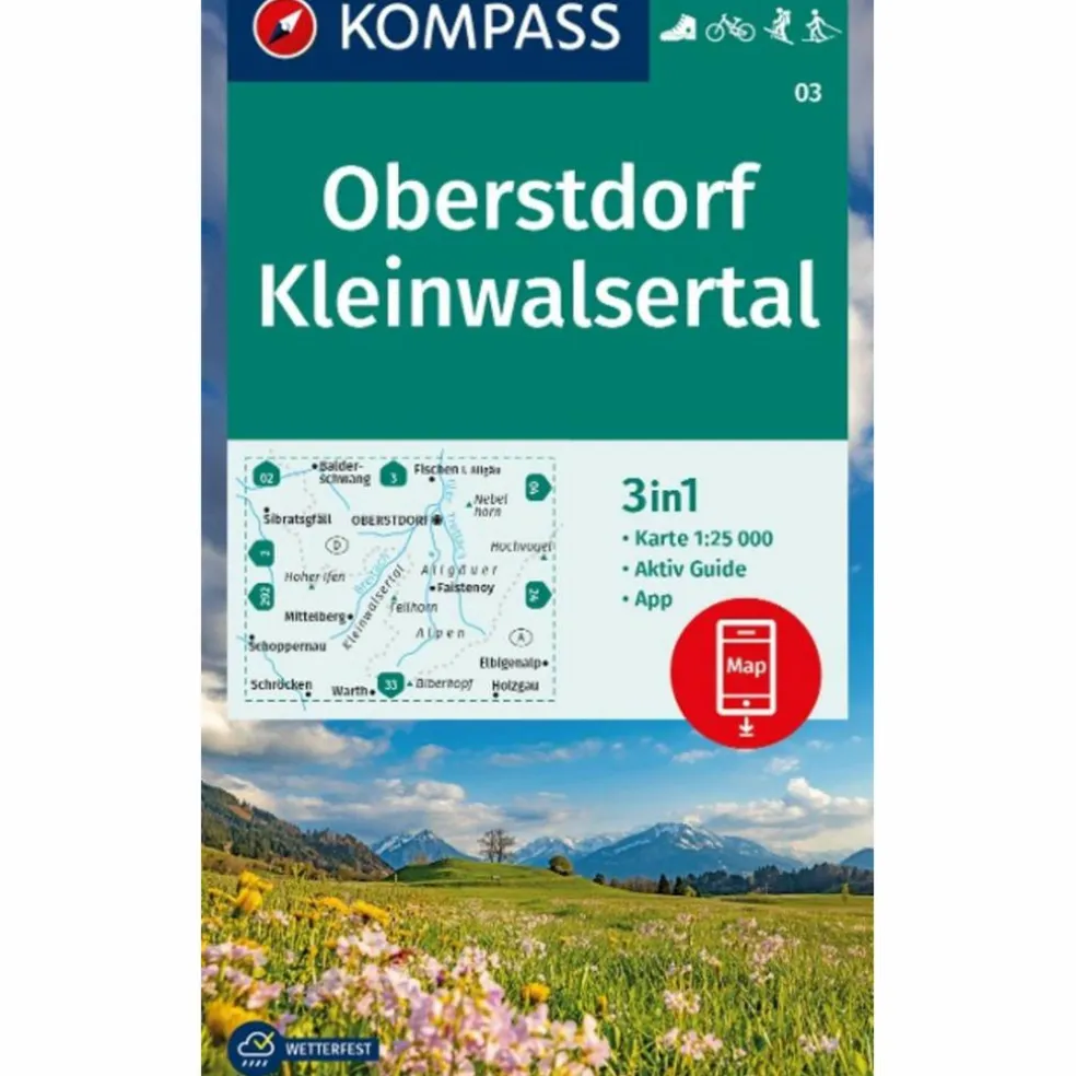KOMPASS WANDERKARTE 03 OBERSTDORF, KLEINWALSERTAL 1:25.000