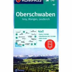 KOMPASS WANDERKARTE 187 OBERSCHWABEN, ISNY, WANGEN