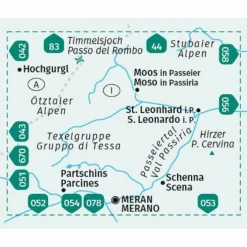 KOMPASS WANDERKARTE 044 PASSEIERTAL / VAL PASSIRIA 1:25.000
