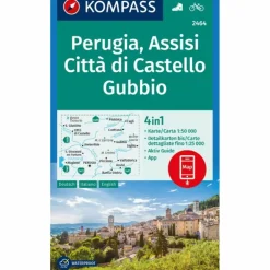 KOMPASS WANDERKARTE 2464 PERUGIA, ASSISI, CITTÀ DI CASTELLO