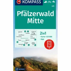 KOMPASS WANDERKARTE 472 PFÄLZERWALD MITTE 1:25.000