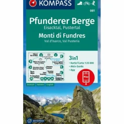 KOMPASS WANDERKARTE 081 PFUNDERER BERGE 1:25.000