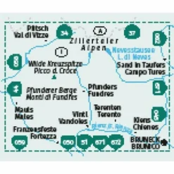 KOMPASS WANDERKARTE 081 PFUNDERER BERGE 1:25.000