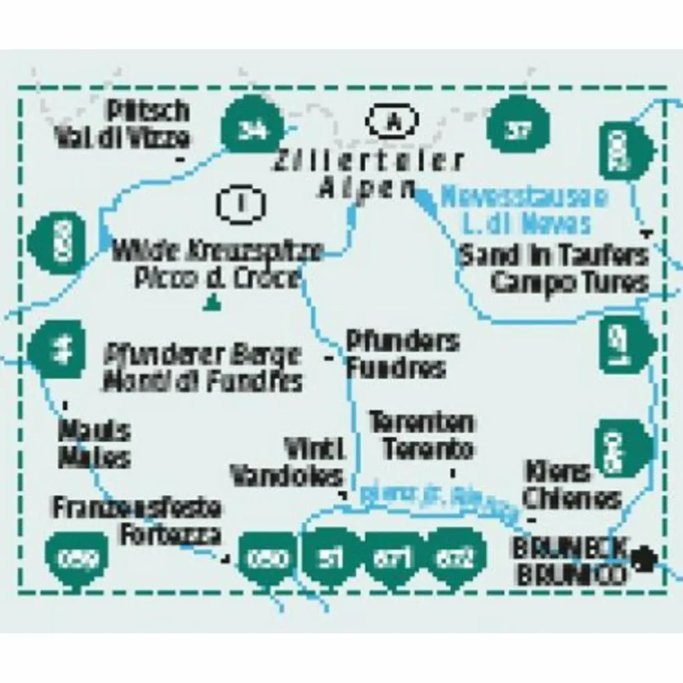 KOMPASS WANDERKARTE 081 PFUNDERER BERGE 1:25.000