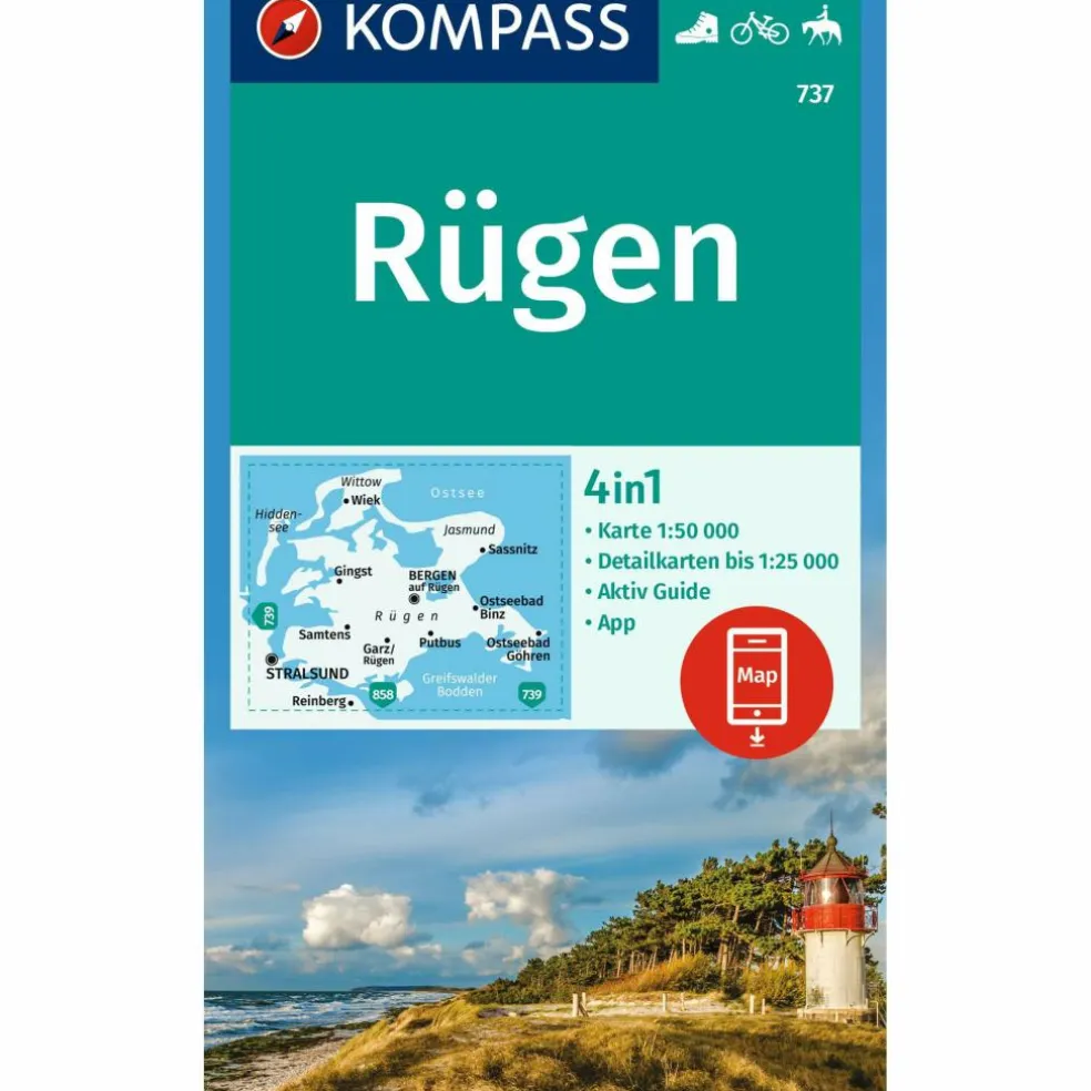 KOMPASS WANDERKARTE 737 RÜGEN 1:50.000